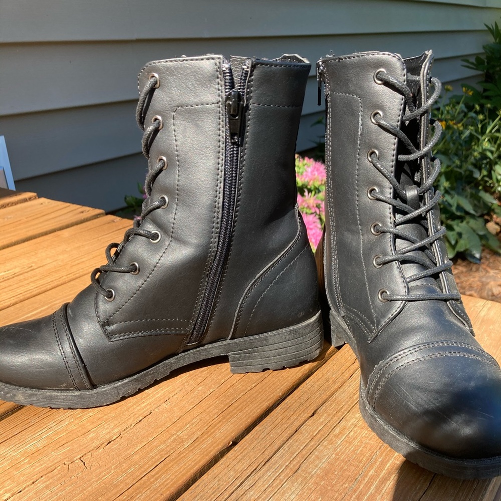 Lace-Up Combat Boots